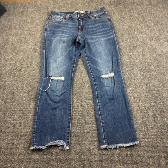 CABI Women’s Denim Cropped High Straight Raw Hem Jeans size: 4 - Picture 2 of 8
